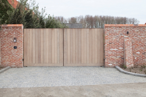 Houten tuinpoort: model 8