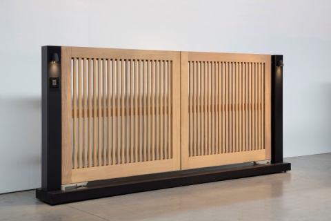 Houten tuinpoort: model 6